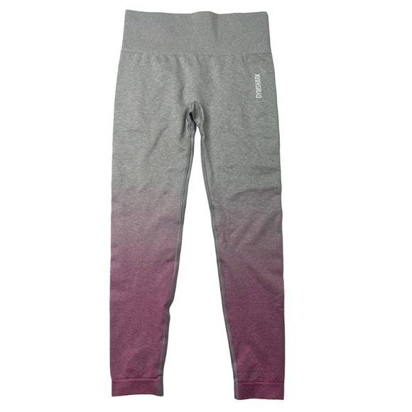 Gymshark Pants - Gymshark Gray Pink Ombre Seamless Cropped Leggings Size S